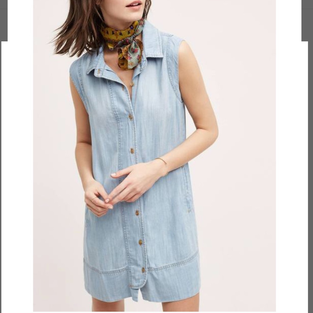Anthropologie cloth and stone chambray dress